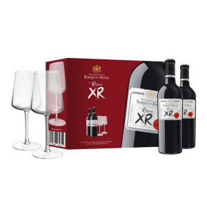 Estuche XR de Marqués de Riscal 2022 con dos botellas 75 cl y dos copas